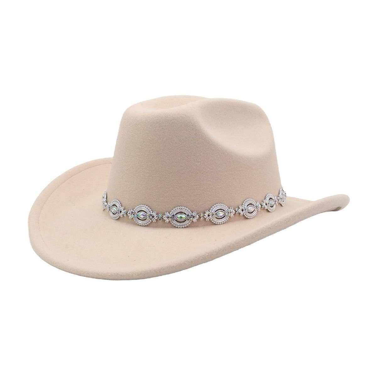 Men & Women Ethnic Wool Cowboy Fedora Jazz Hat_CWAH04464