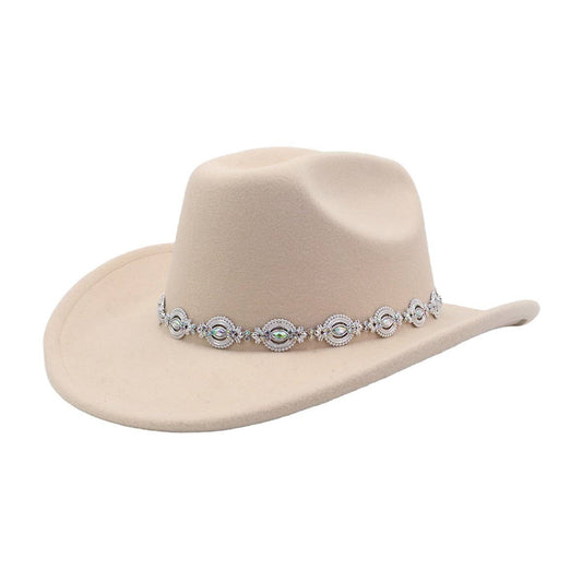 Men & Women Ethnic Wool Cowboy Fedora Jazz Hat_CWAH04464