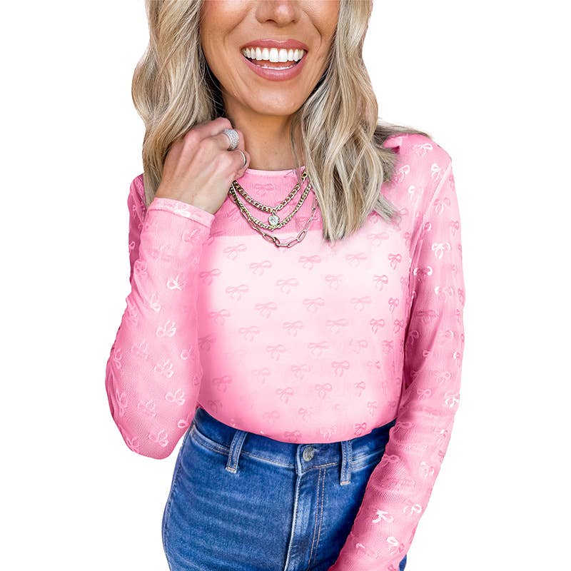 Fashion trend mesh pullover long sleeve base