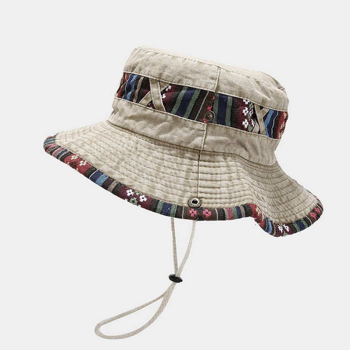 Ethnic Washed Fisherman Hat for Outdoor Sun_CWAH3787