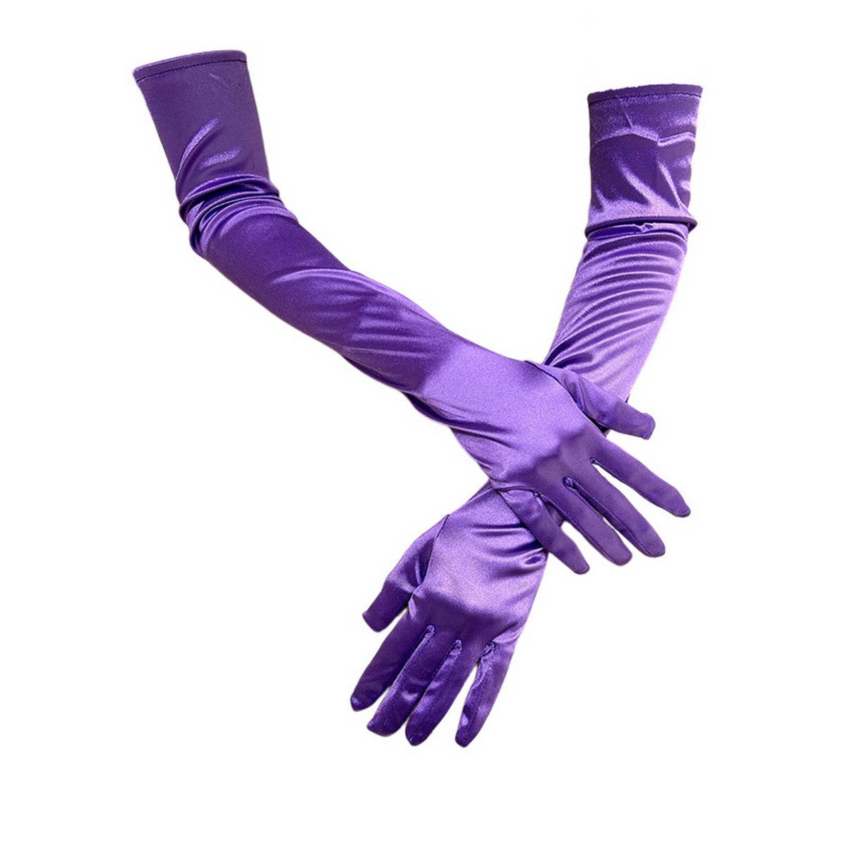 CWAG0289_1 PAIR LONG GLOVES WOMEN SATIN GLOVES