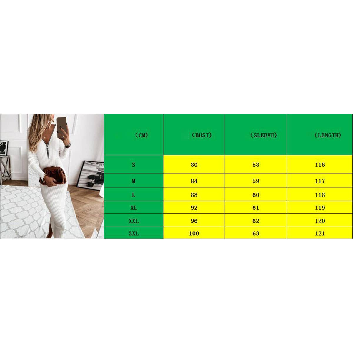 SLIM-FIT ZIP-UP V-NECK PIT STRIP DRESS