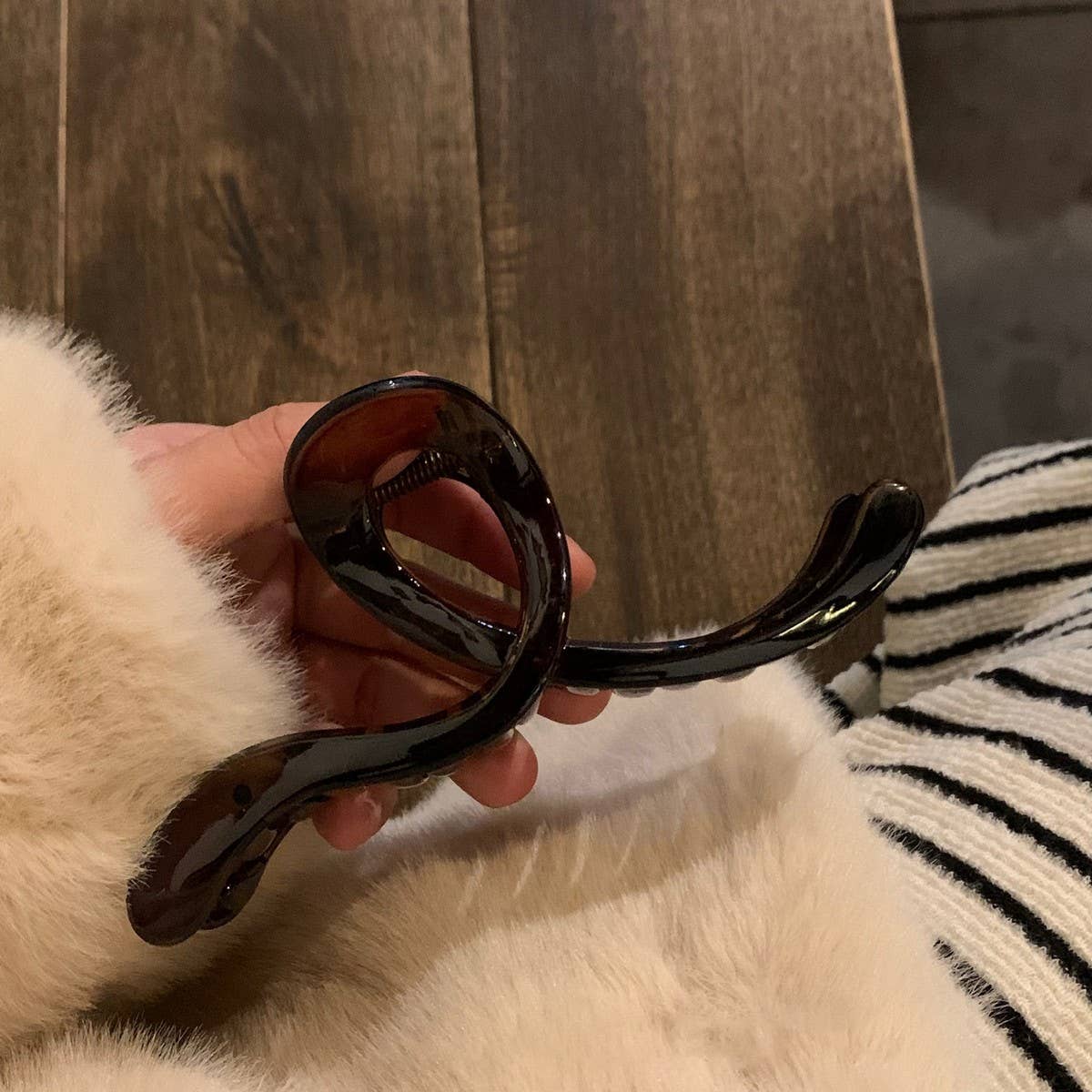 Dark Tea Hair Claw Minimalist Shark Clip for Women