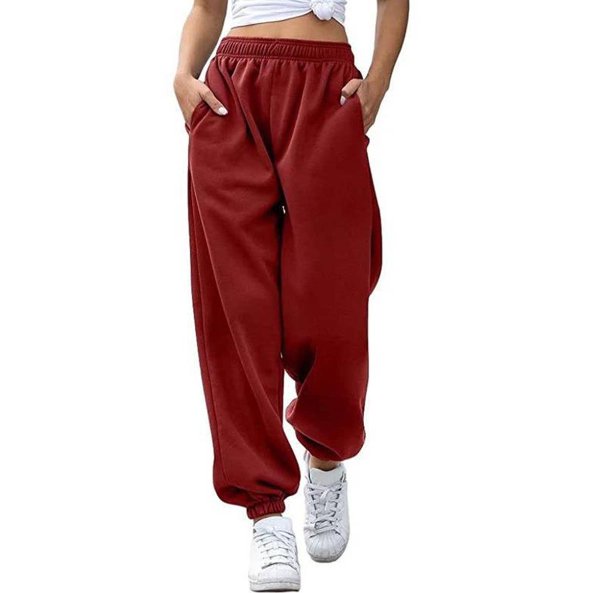 FASHION HIGH-WAISTED CASUAL SPORTS SWEATPANTS