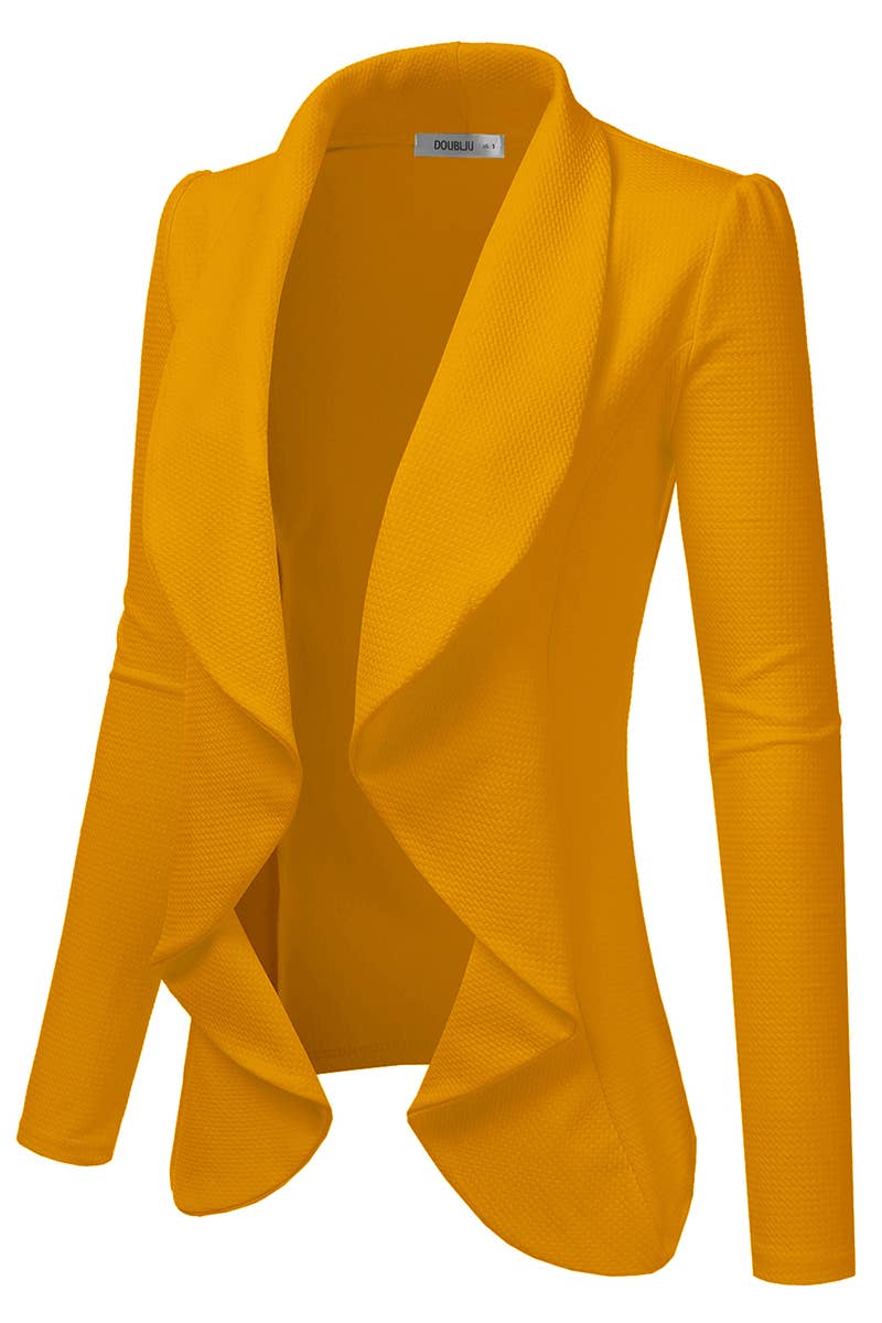 CWOBL090_Casual Work Long Sleeve Open Front Blazer