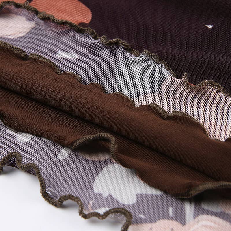 Printed seaside vacation figure-hugging dress