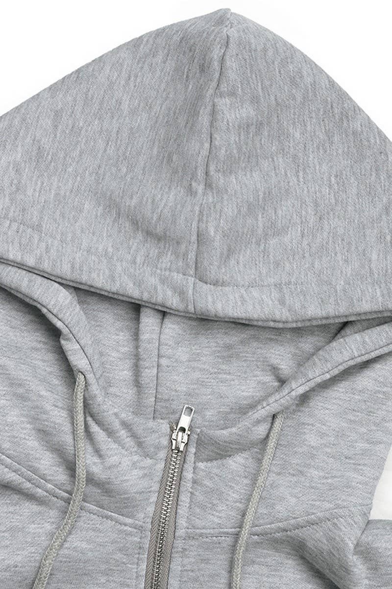 CWOCO1165_SOLID COLOR RIVET CASUAL FASHION SWEATSHIRT JACKET