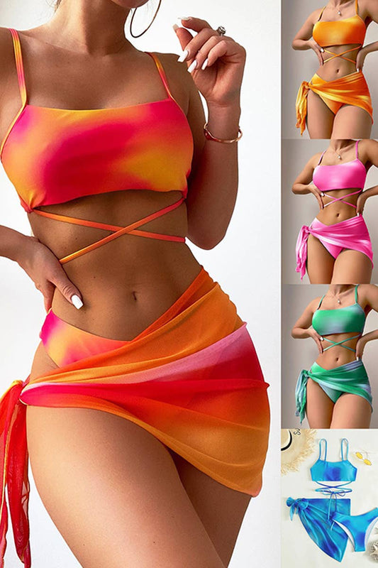 CWMW0803_TIE DYE BIKINI SWIMSUIT WOMEN'S THREE PIECE SET