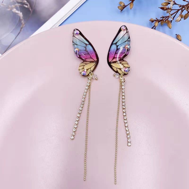 Personalized three-dimensional butterfly earrings