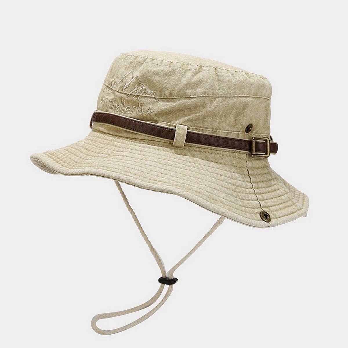Embroidered Sun Hat with Buckle for Outdoor Sports_CWAH3801