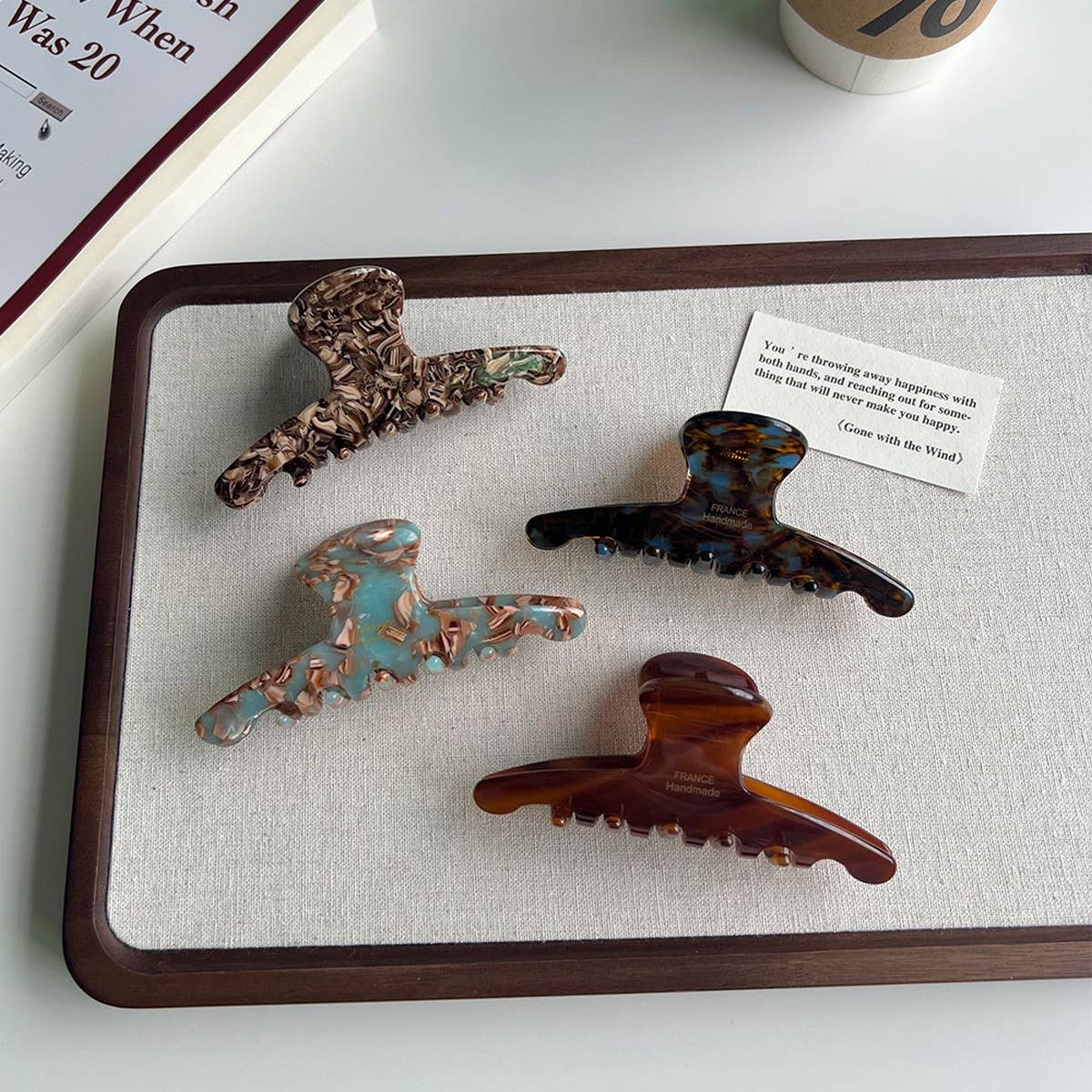 Coffee Brown Acetate Large Painter Style Hair Claw