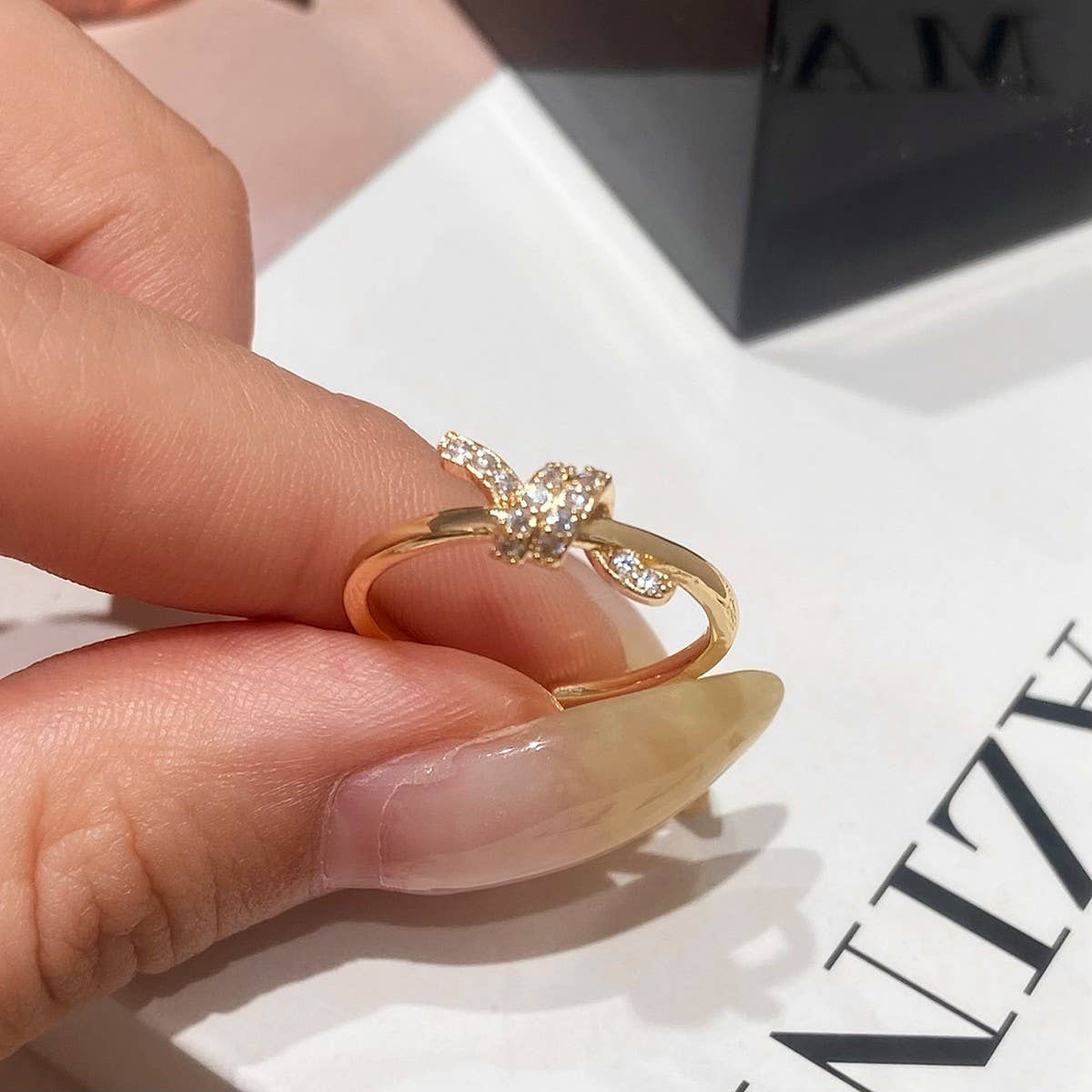 FASHIONABLE AND HIGH-END SIMPLE ZIRCON OPEN RING_CWAJE3094
