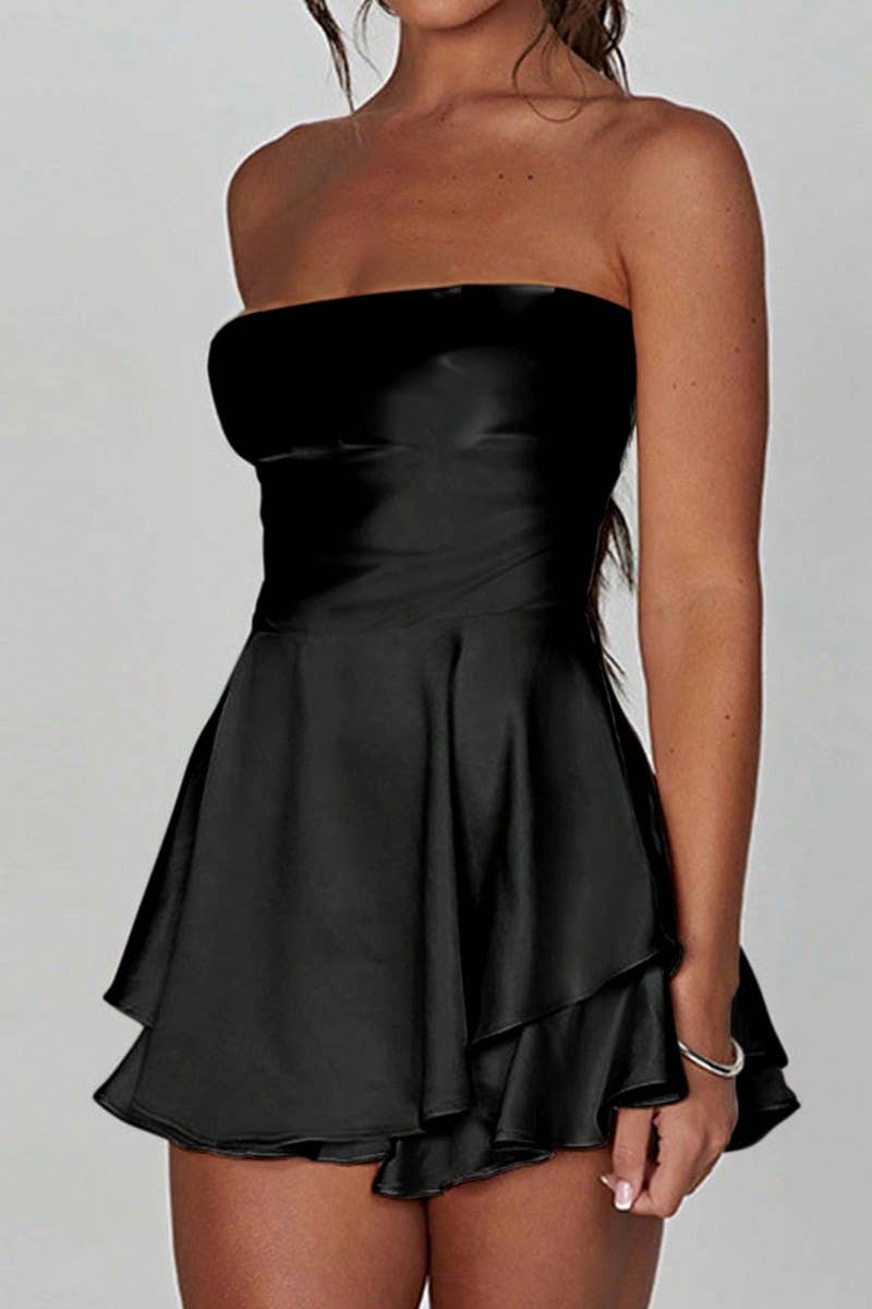 CWDSD7854_SUMMER TUBE TOP BACKLESS DRESS