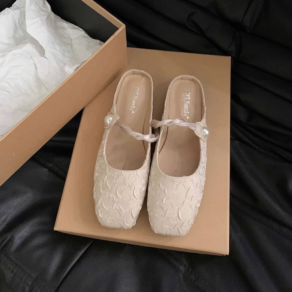 Silver Open-Toe Slip-On Flat Sandals for Women