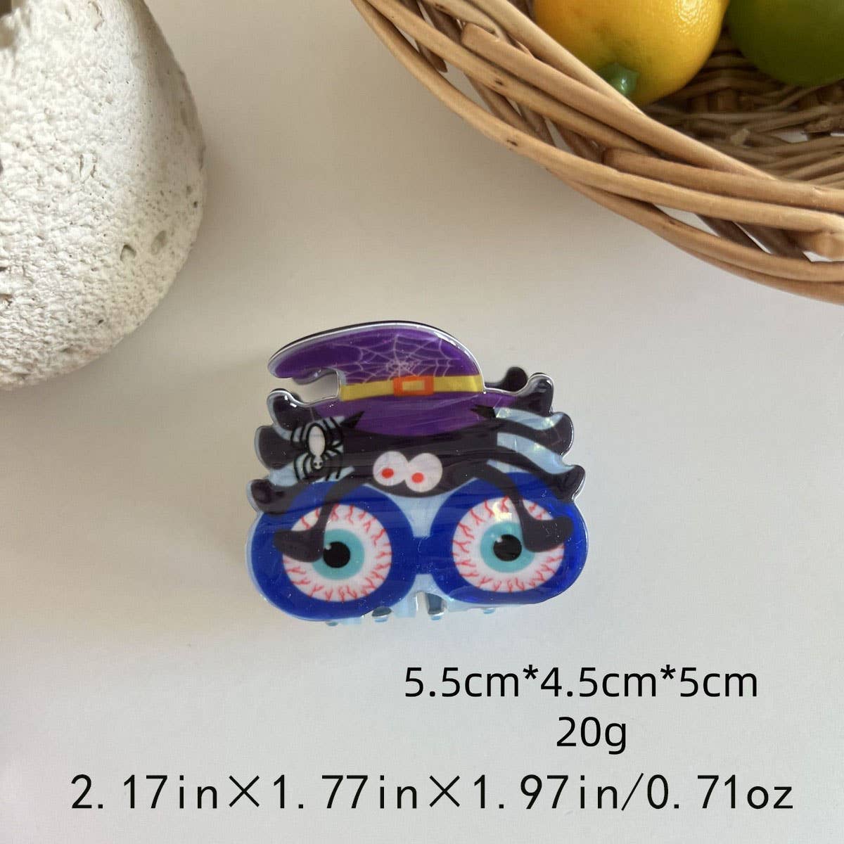 CWAHA07711_HALLOWEEN GHOST SKULL PUMPKIN CLAW CLIP