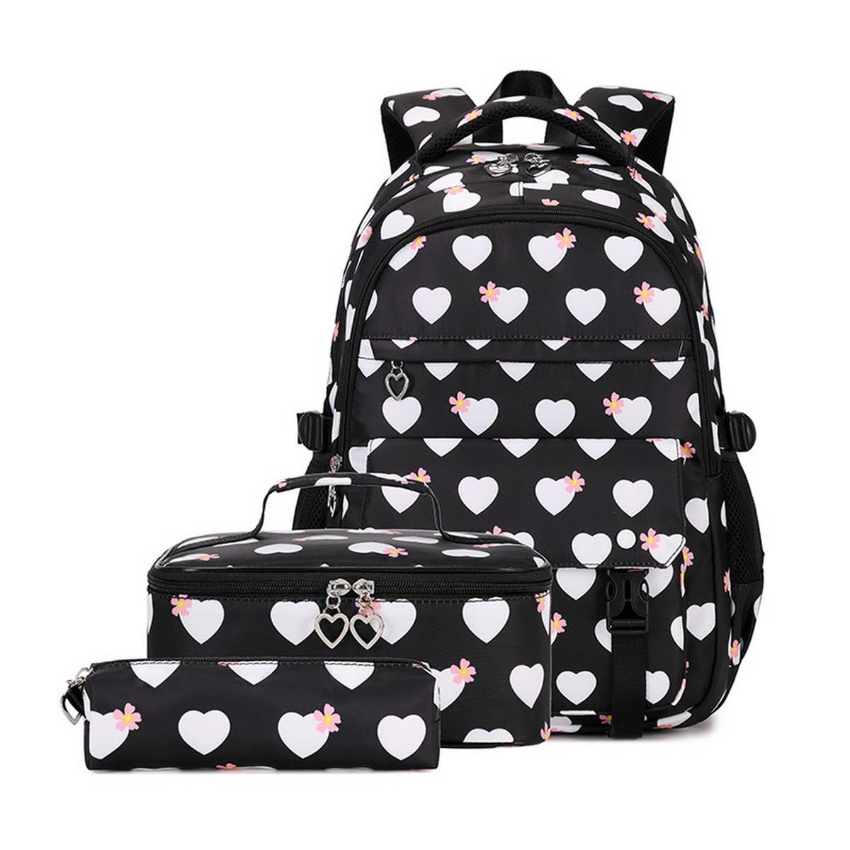 Girls¡¯ Backpacks for School ? 3-Piece Heart Design_CWAB5390