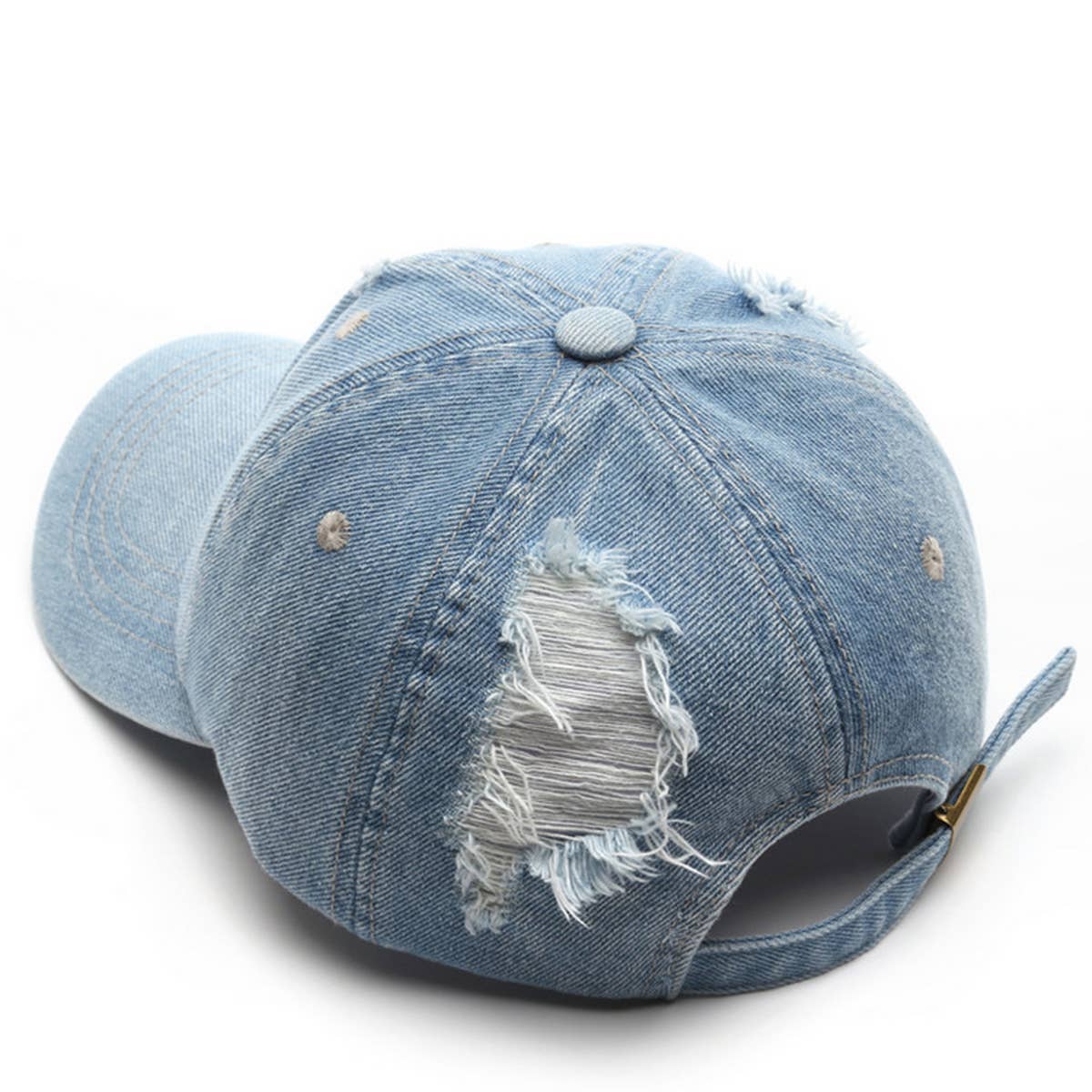 CWAH3219_FASHION RETRO RIPPED OLD DENIM BASEBALL CAP