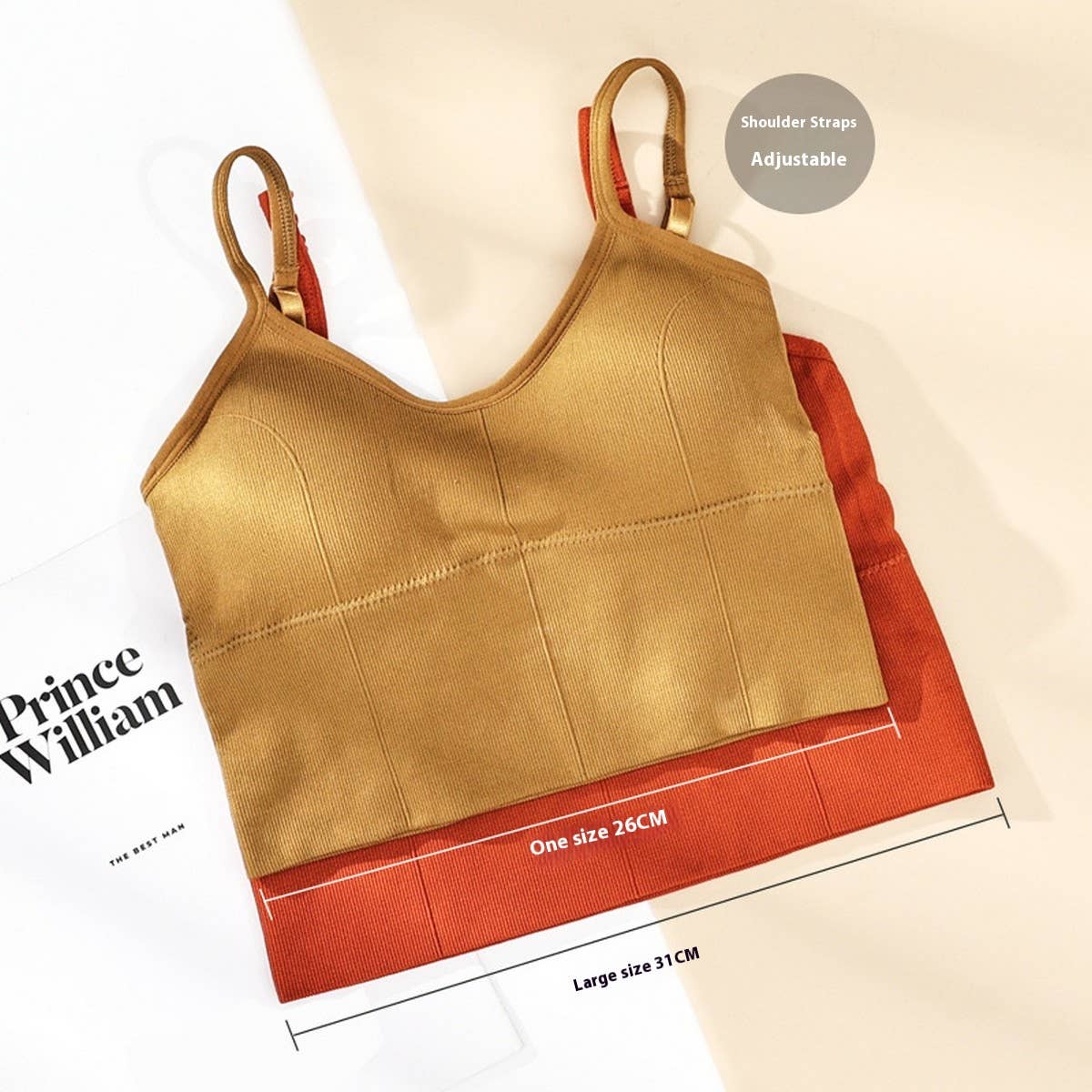 Plain Solid Color Basic Tank Top With Built In Bra_CWTTK0796