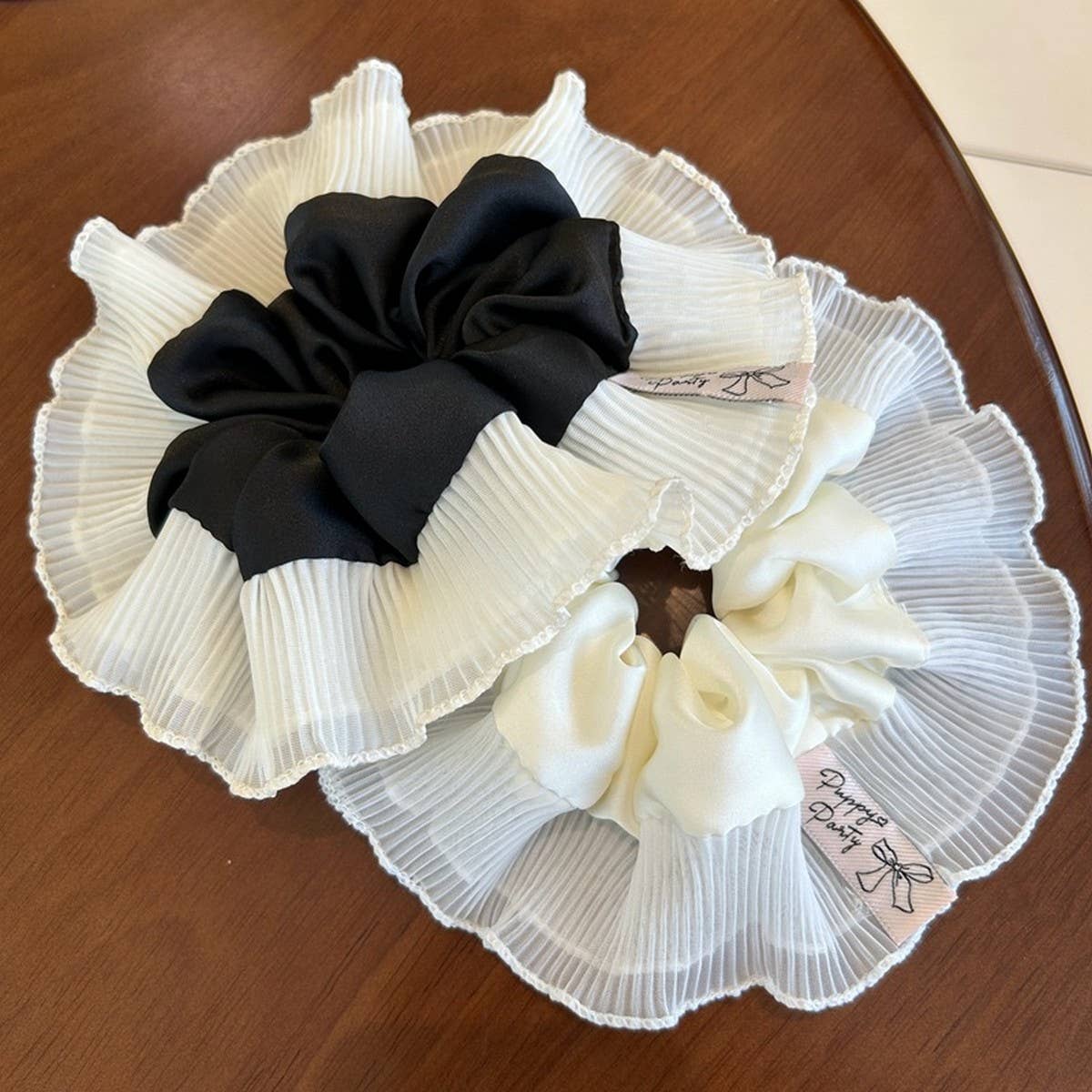 DOUBLE LAYER WIDE PLEATS COLORA HAIRSCRUNCHIES