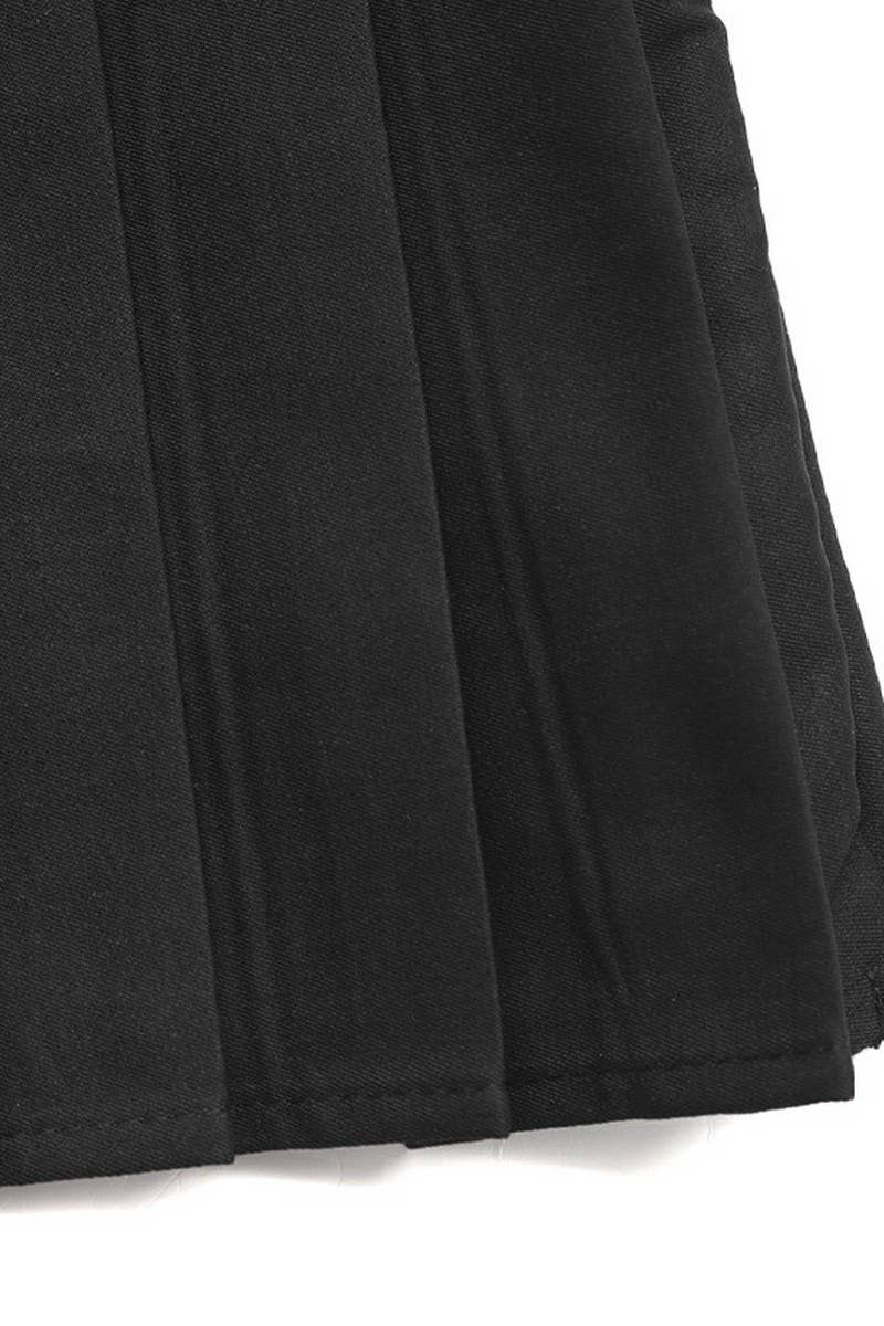 CWBSS0446_SOLID COLOR PLEATED MINI SKIRT