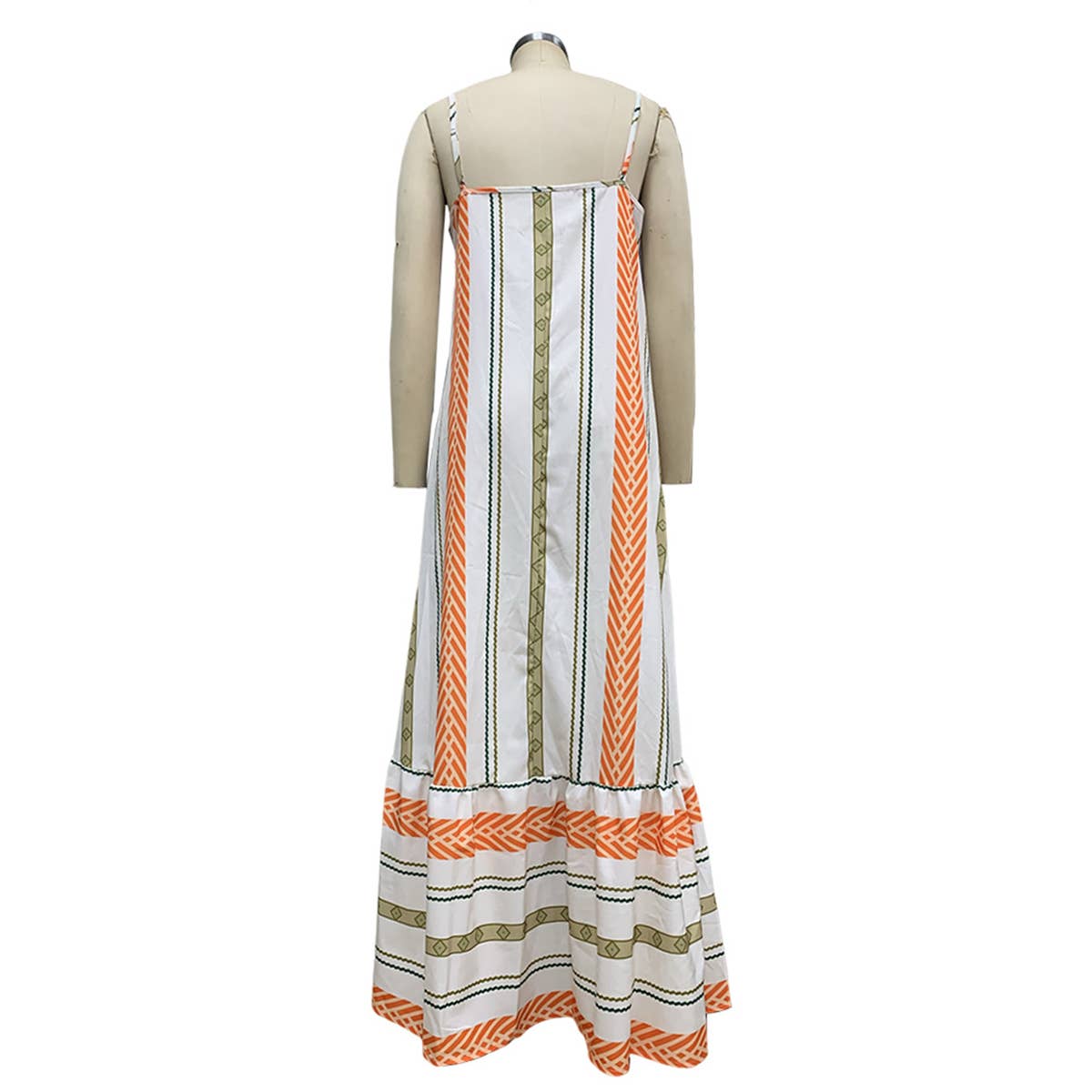 Striped holiday dress with straps