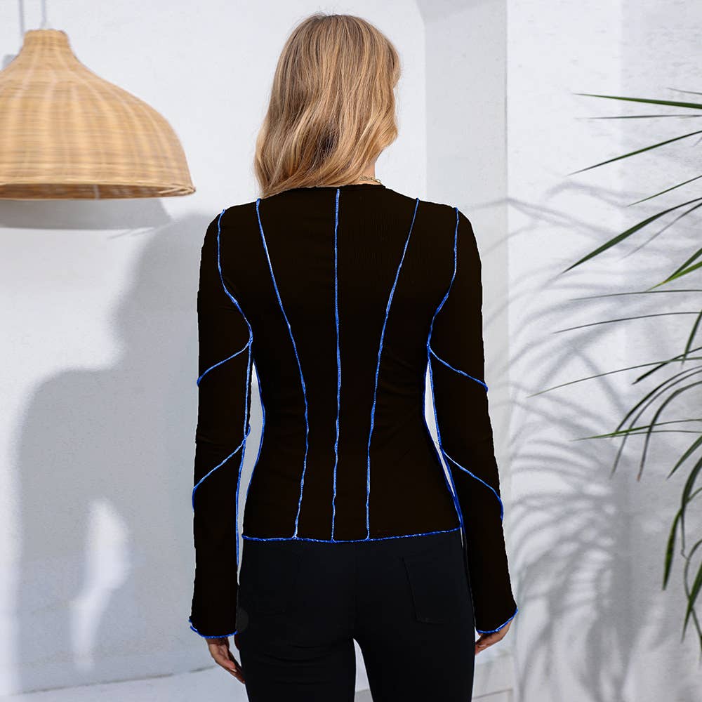 LONG SLEEVE CREW-NECK FLARED SLEEVE PIT TOP