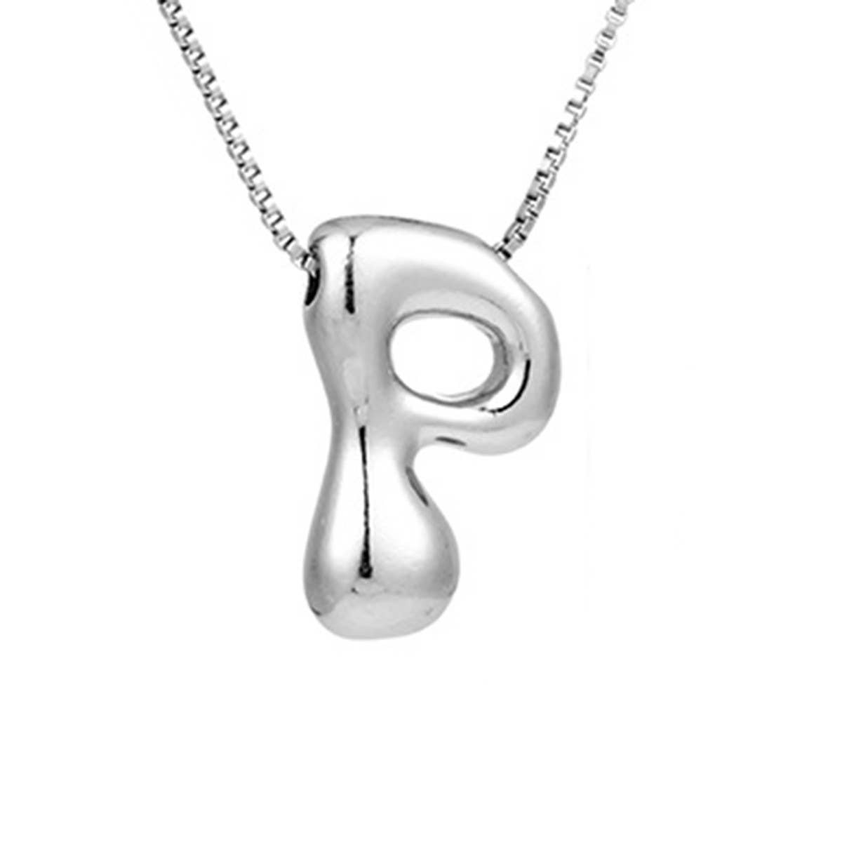 Hip Hop 26 Letters Pendant Necklace - Silver Chain