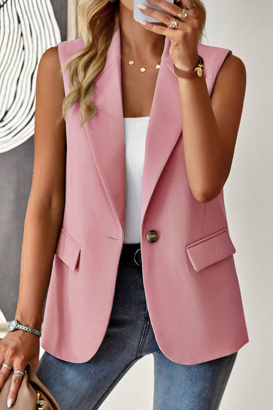 CWOCASL0041_LOOSE AND ELEGANT COMMUTING SLEEVELESS SUIT VEST