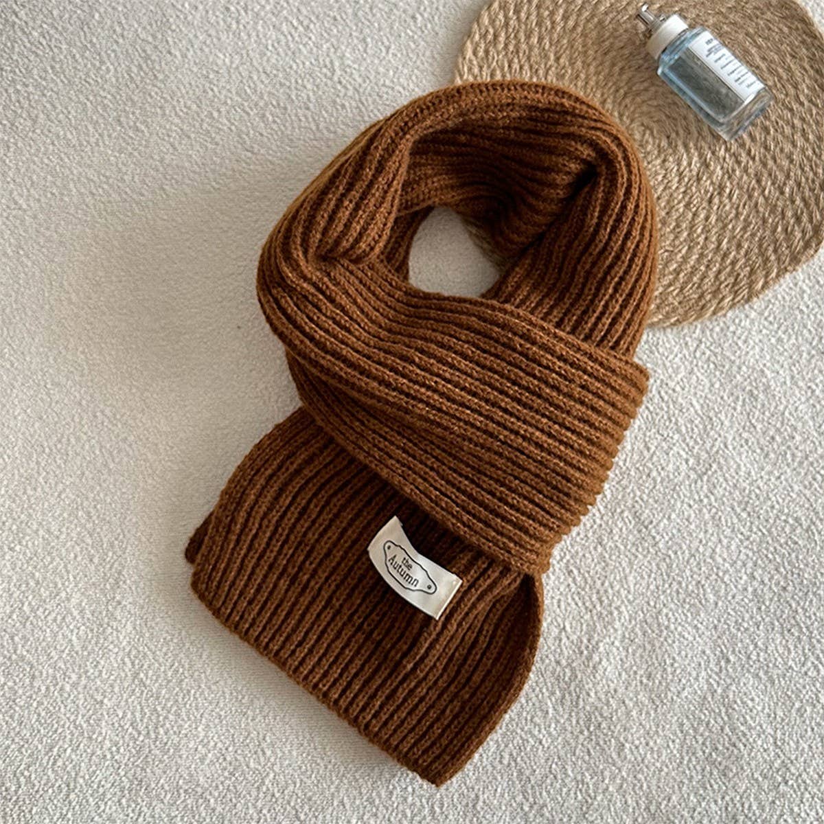 Solid Color Knit Scarf - Unisex Winter Essential_CWASC2280