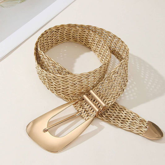 Woven textured imitation metal waist chain