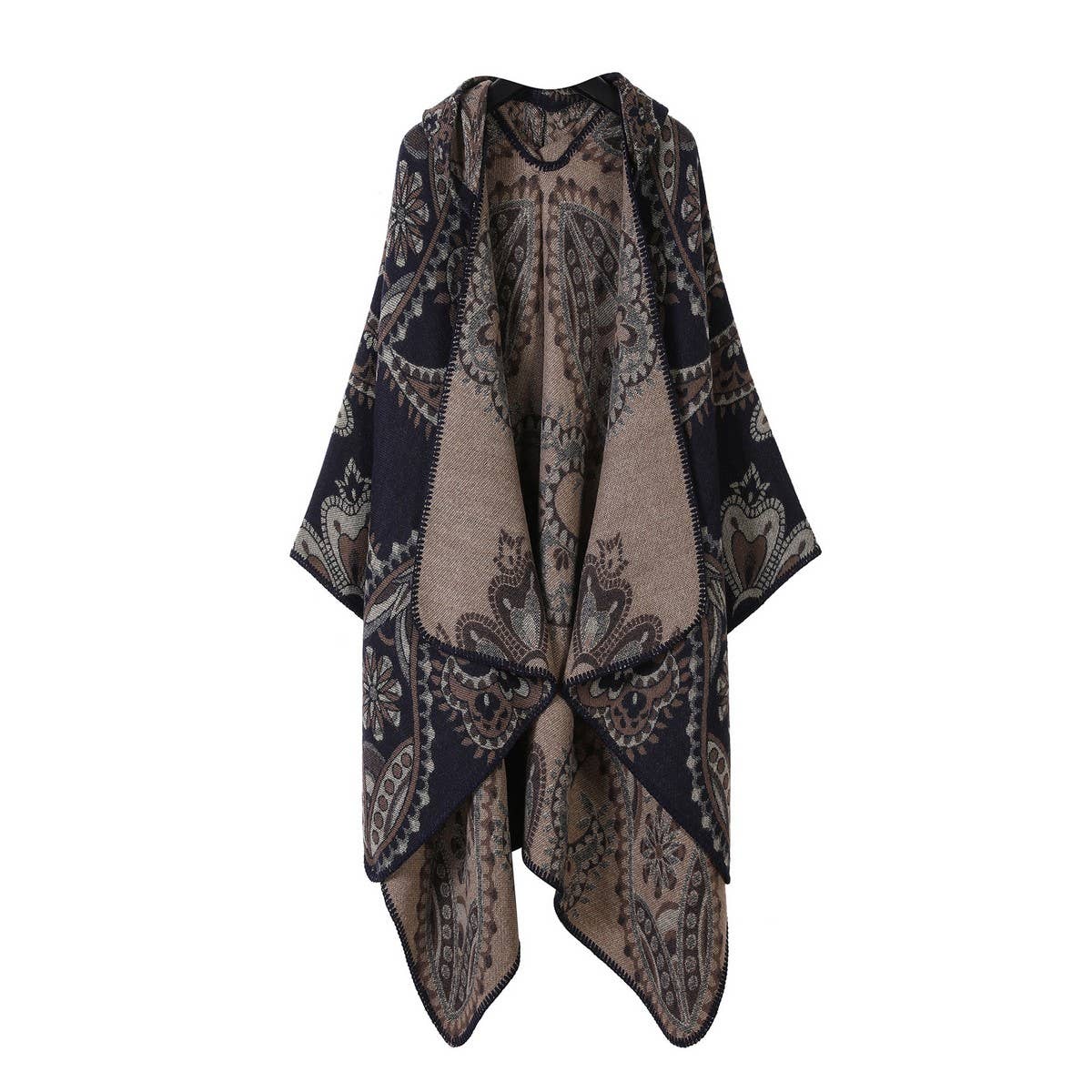 HOODED CAPE VERSATILE SUNFLOWER SCARF SLIT SHAWL