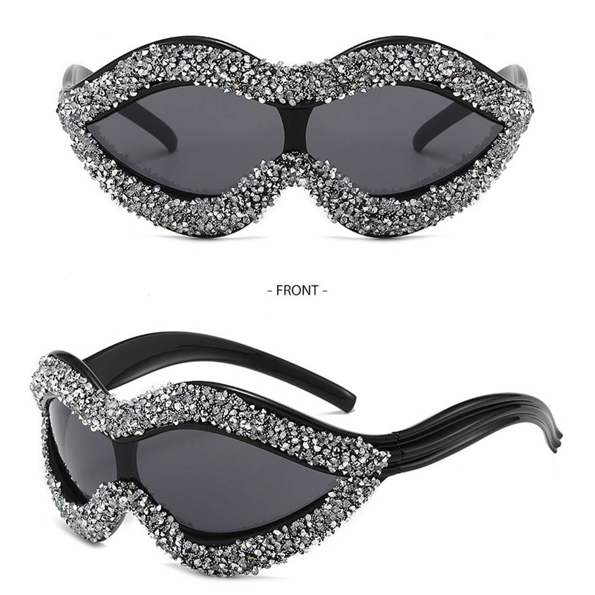 ALIEN ONE-PIECE SEXY LIPS WITH DIAMOND SUNGLASSES_CWASG0838