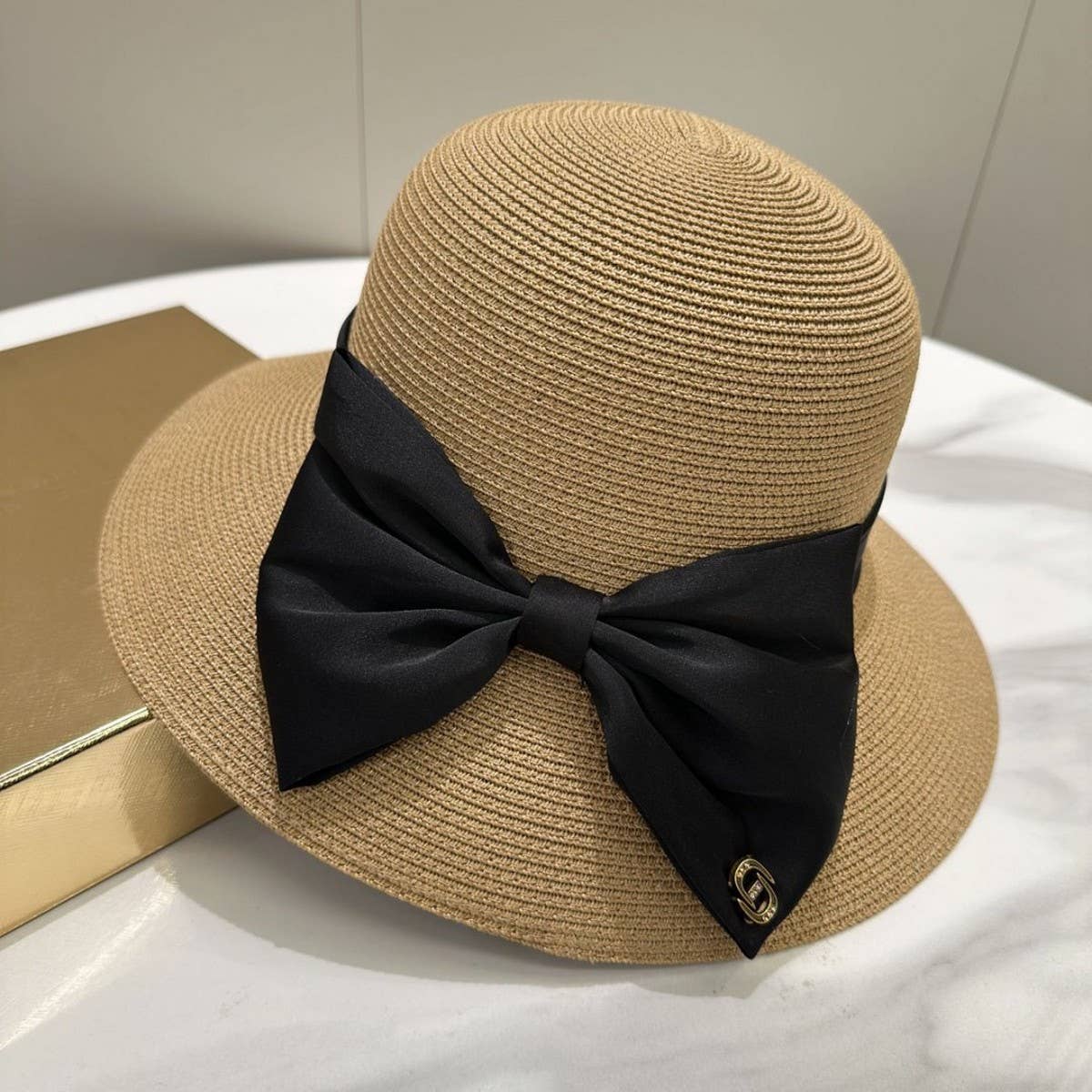 Summer all-match bow straw hat for women_CWAH3594