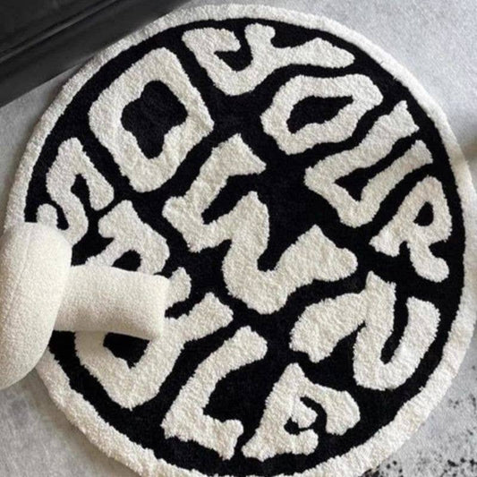 Thick Round Wabi-Sabi Rug for Bedroom & Chair