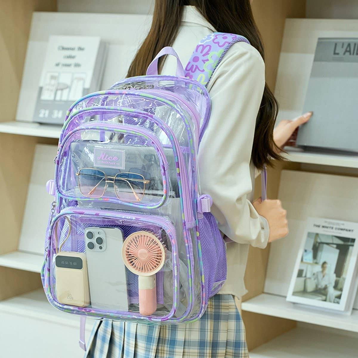 Clear PVC Backpacks for School Teen Girls_CWAB5492