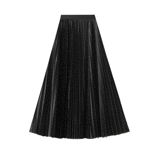 MESH SKIRT ALINE PLEATEDSKIRT MIDLENGTH TULLESKIRT