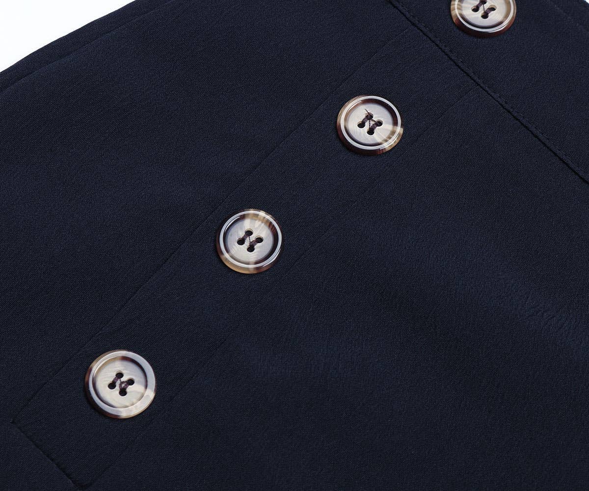 BUTTON-UP COMMUTER STYLE WIDE-LEG PANTS