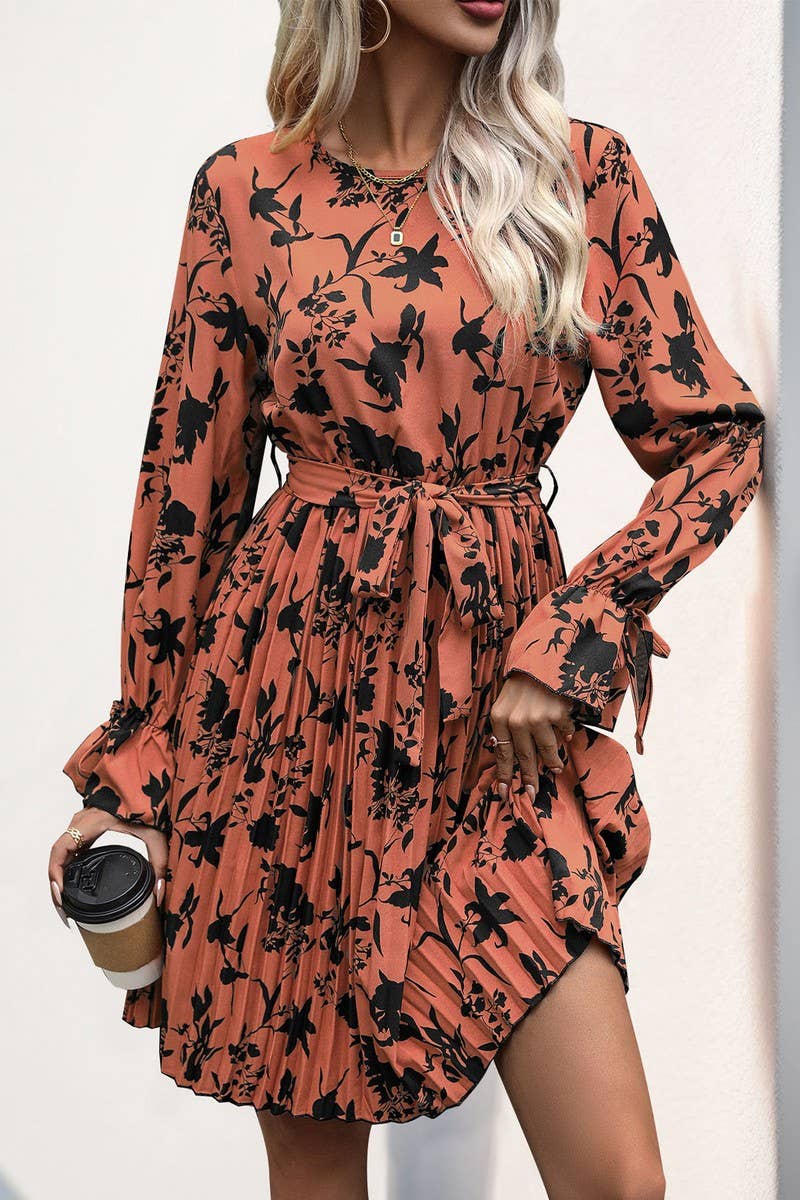 CWDMD4735_COMMUTER LONG-SLEEVED PRINTED DRESS