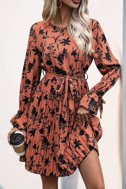 CWDMD4735_COMMUTER LONG-SLEEVED PRINTED DRESS