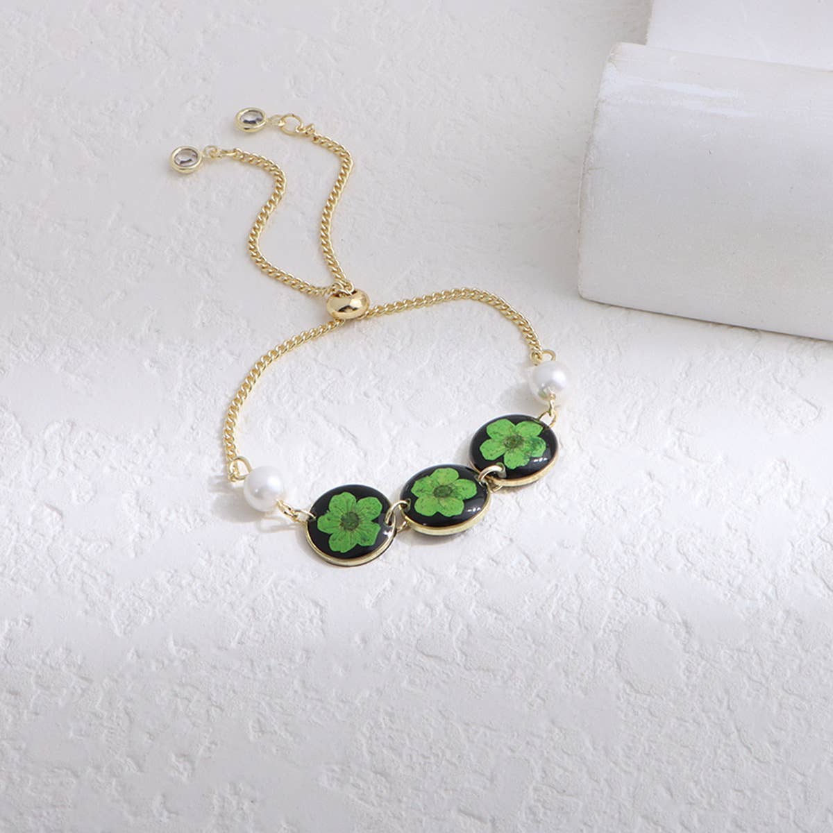 Epoxy resin flower new Chinese-style bracelet