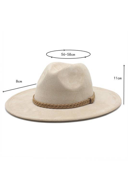 DANDY BELT WIDE BRIM SUEDE PANAMA HAT_CWAH0361