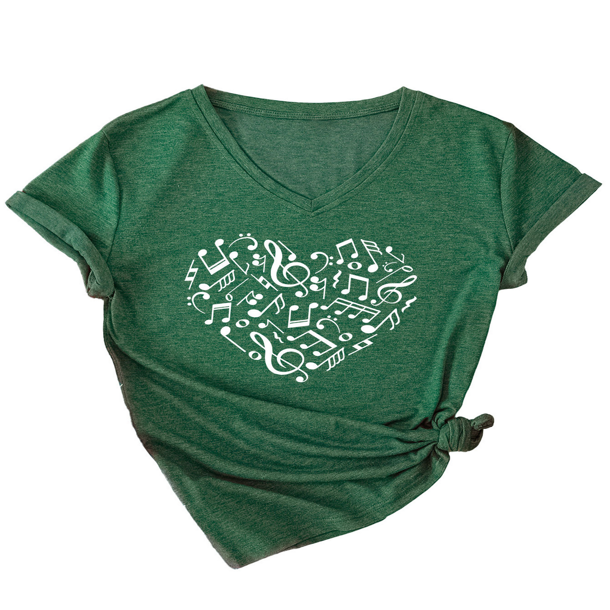 Heart and Music V-Neck T-Shirt ? Relaxed Fit