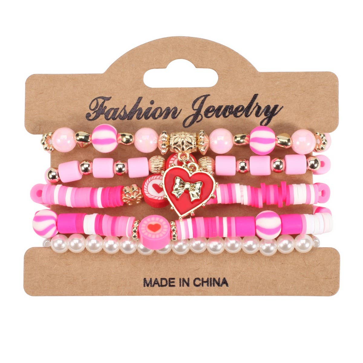 CWAJE05693_VALENTINE HEART CRYSTAL BEADED ELASTIC BRACELET