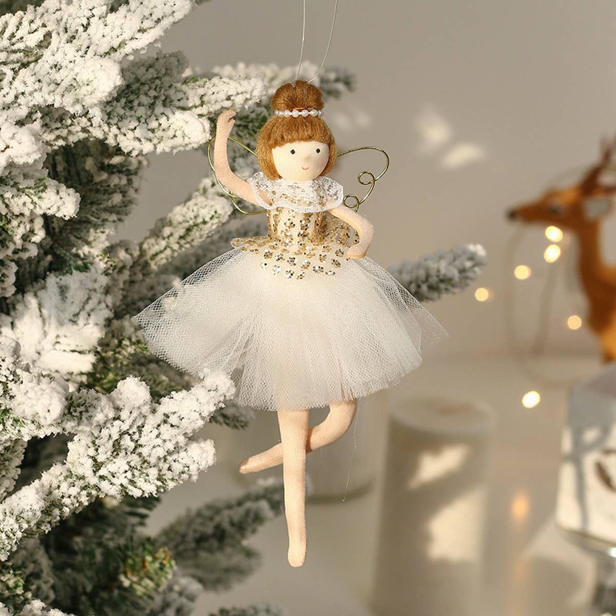 Christmas Ballerina Angel Plush Tree Ornament_CWMM9872