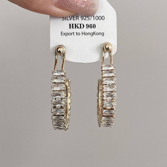 TRENDY HOLLOW HALF ROUND EARRINGS