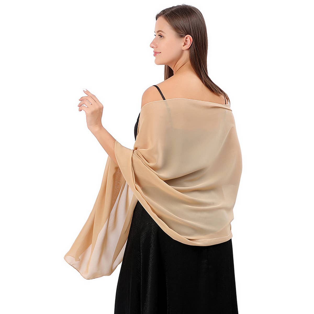 WOMEN SOLID COLOR EVENING SHAWL