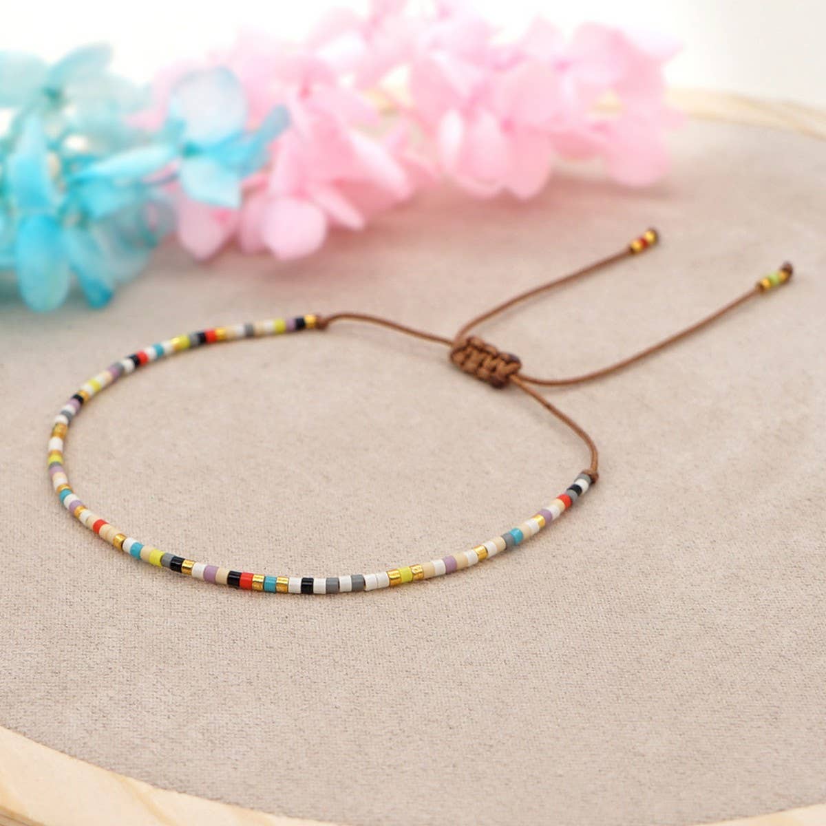 HAND-WOVEN BEADED MULTI-COLOR RICE BEAD BRACELET