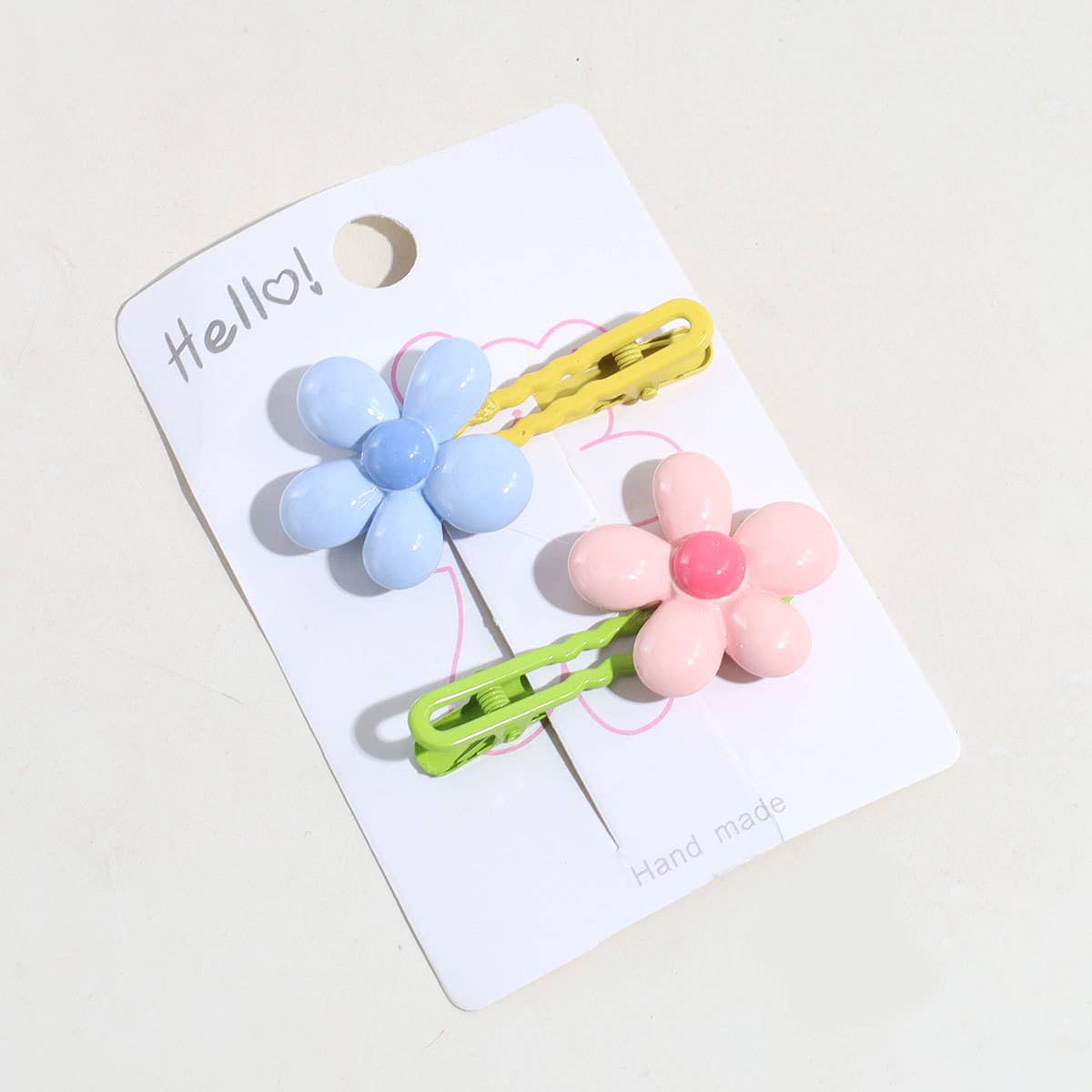 GEOMETRIC COLORFUL FLOWER HAIRPIN