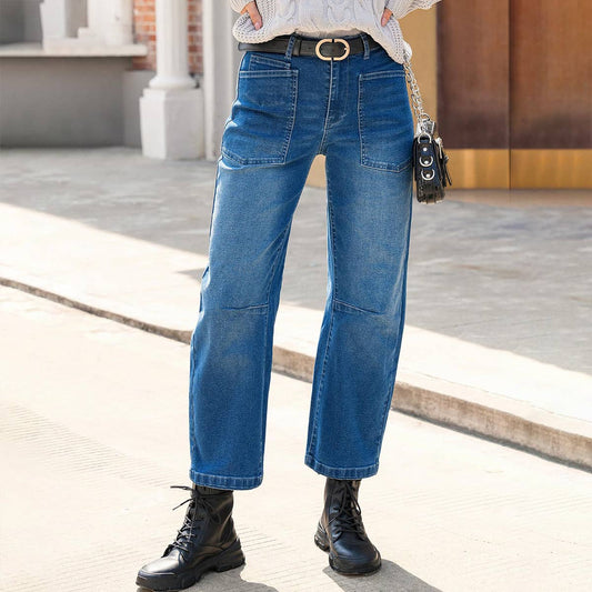 VINTAGE CARGO WASH HIGH-WAISTED JEANS