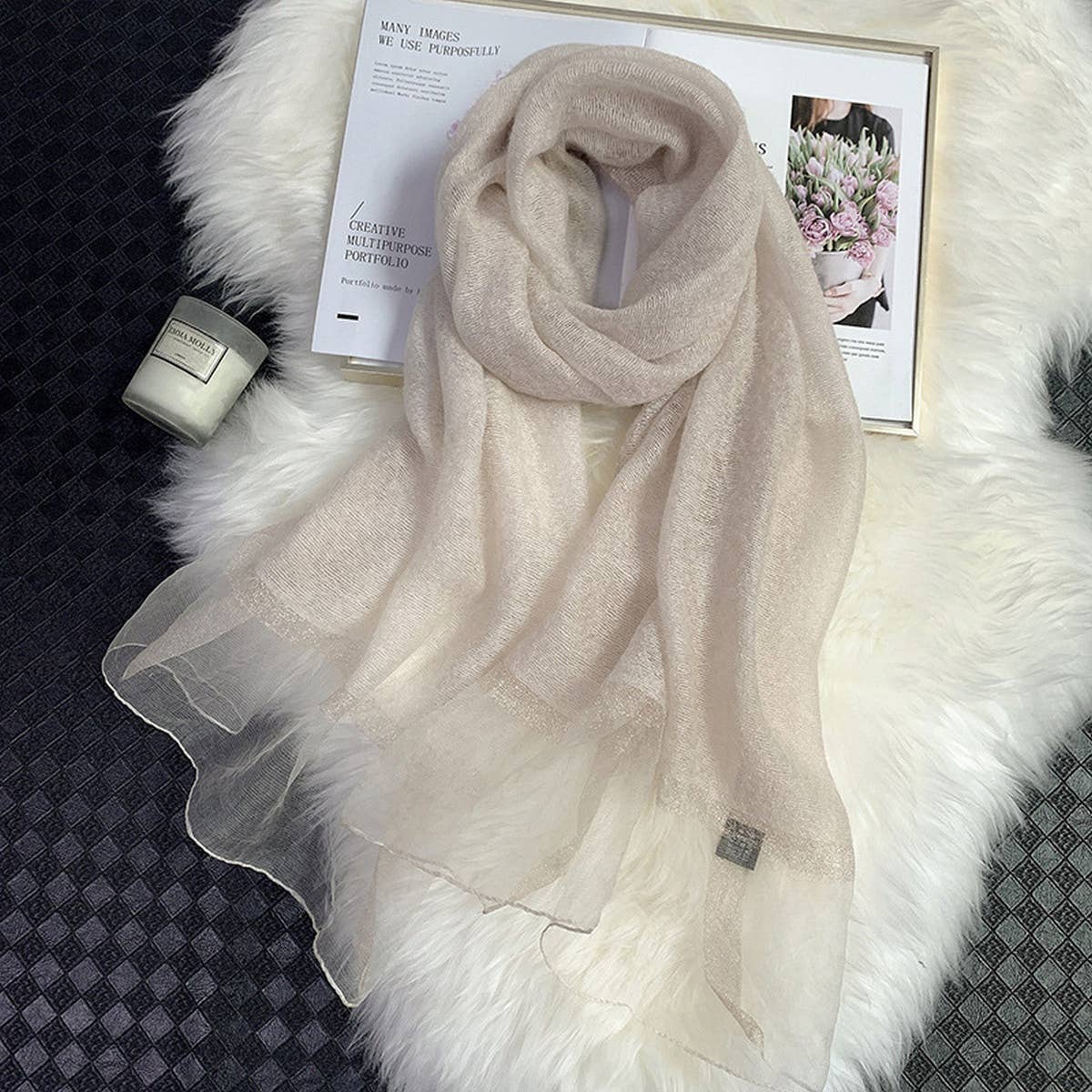 Silk Wool Gradient Scarf ? Elegant Long WinterWrap